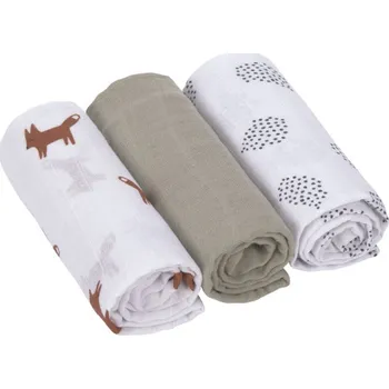 Dětský batoh LÄSSIG Swaddle Burp blanket 60x60 Little Forest 2025 fox (Německá značka LÄSSIG je lídrem v prodeji doplňků pro maminky a děti v západní Evropě. Jejich výrobky se vyznačují velmi vysokou úrovní zpracování a také praktičností, díky které si výrobky této zn