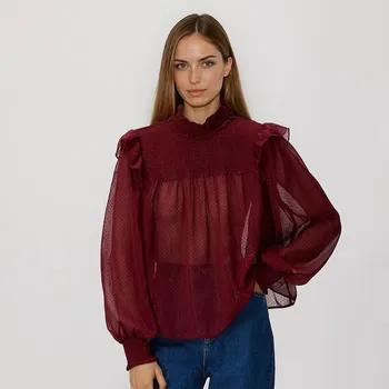 Dámská halenka Reserved - Halenka s metalizovanou nití - bordó - 571JT-53X - 571JT-53X-S