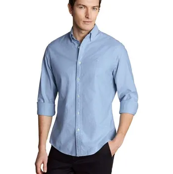 Pánská košile Charles Tyrwhitt Button-Down Collar Stretch Oxford Shirt — Sky Blue