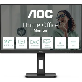 Monitor AOC MT IPS LCD WLED 27" Q27P3CV - IPS panel, 2560x1440, 350cd, 2xHDMI, DP, USB-C, 4x USB 3.2, repro, pivot