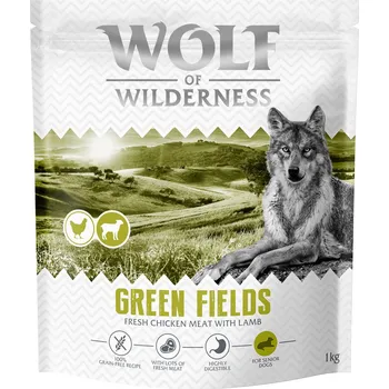 Krmivo pro psa 4x1kg Wolf of Wilderness Senior "Green Fields" kuřecí s jehněčím - bez obilovin granule pro psy