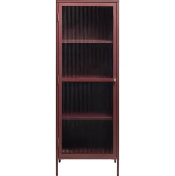 Knihovna Červená kovová vitrína 58x160 cm Bronco – Unique Furniture ID_1420693
