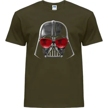 Pánská móda panske_levne_tricko_potisk_slepy_Darth_Vader Barva: Khaki, velikost: XL