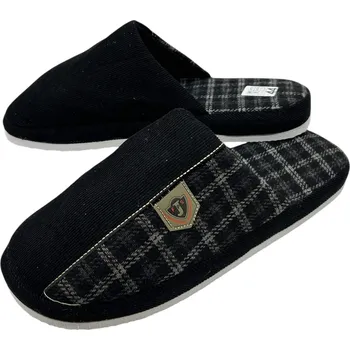 Pánské pantofle Fashion Pánské černé domácí papuče 05 Barva: Černá, Velikost: 45