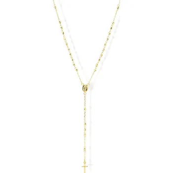 Náhrdelník Lillian Vassago Zlatý zdobený růženec s křížkem a madonkou, náhrdelník LLV31-GN008RZ