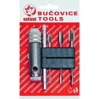 Závitové bity M3 - M10 HSS se závitníkovou ráčnou, 6hranné, sada 7 ks - Bučovice Tools