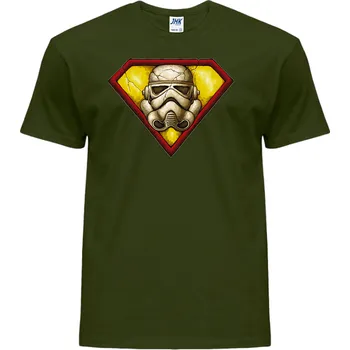 Pánské oblečení panske_levne_tricko_potisk_Superman_Stormtrooper Barva: Khaki, velikost: L