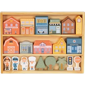 Dřevěná hračka eliNeli Dřevěné kostky město