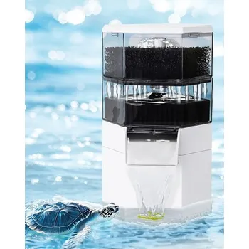 Akvarijní filtr AQQA filtr do akvária pro želvy, 750 l/h nízkohladinový akvarijní filtr s výměnou vody a filtrací,