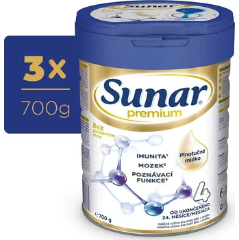 Dětská výživa Sunar Premium 4 batolecí mléko 3x700 g