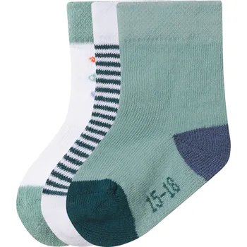 Dívčí oblečení lupilu® Dětské ponožky s BIO bavlnou, 3 páry (zelená/bílá, 19-22)