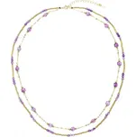 Pozlacený náhrdelník s ametysty 12183.3