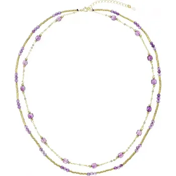 Náhrdelník Pozlacený náhrdelník s ametysty 12183.3