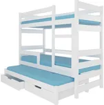 ADRK Karlo patrová postel pro 3 děti včetně roštů a matrací Zvolte variantu: Bílá