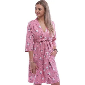Dámský župan Růžový lehký dámský župan hvězdné kvítí 1G0630 růžová xxxl