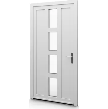 Vchodové dveře ALUPLAST Plastové jednokřídlové hlavní vchodové dveře zlatý dub/bílé 36 Otvírání: Levé, Šířka v cm: 100, Výška v cm: 200