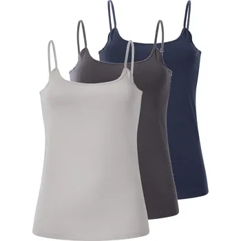 esmara® Dámský top se špagetovými ramínky, 3 kusy (navy modrá / šedá, L(44/46))