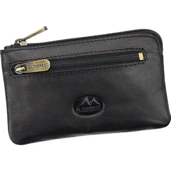 El Forrest Kožená hladká klíčenka 12 x 7,3 x 1 cm černá