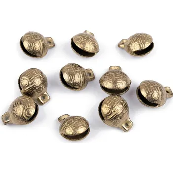 Vánoční dekorace Rolničky mosazné s krásným zvukem 13x17 mm - mosaz (10 ks)