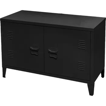 Ložnice DOCHTMANN Komoda kovová černá, TV skříňka 100x40x53cm, industriální