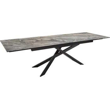 INVICTA INTERIOR Jídelní stůl EUPHORIA – rozkládací keramický mramorový vzhled / šedý / 180–220 cm