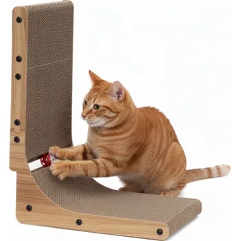 Kartonové škrabadlo pro kočky s kuličkou a šantou SPRINGOS PA1083