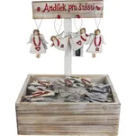 Dřevění andělé na stromeček v boxu, 72 ks D7460