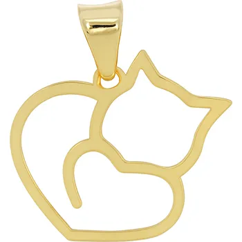 Přívěsek Lillian Vassago Zlatý přívěsek kočka se srdcem LLV31-GP049