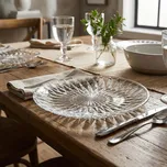 Skleněný mělký obědový talíř STELLA 24,7 cm