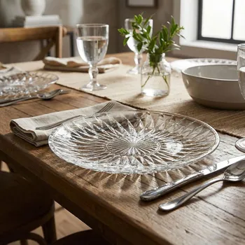 Stolování Skleněný mělký obědový talíř STELLA 24,7 cm