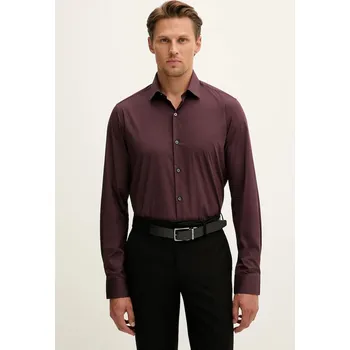 Pánská košile Košile Calvin Klein LV019EU037 burgundské 93X, vel. 41