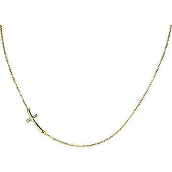 Náhrdelník Lillian Vassago Jemný zlatý náhrdelník s křížkem naležato LLV11-GN003