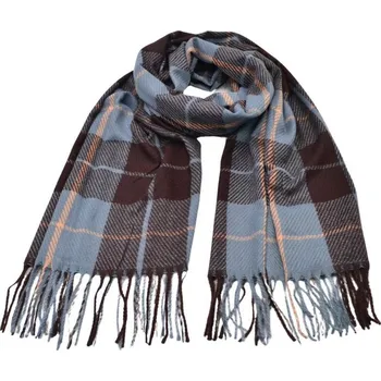 Šála Maxi šála - modro-hnědá kostkovaná