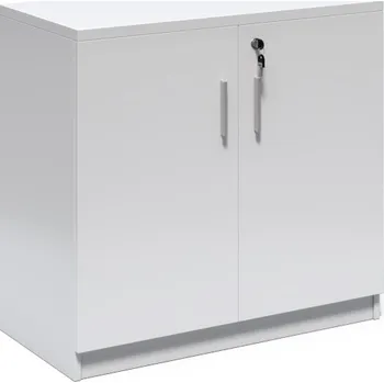 Policová skříň Nízká kancelářská skříňka Houseland Prime Line 02 80 cm bílá