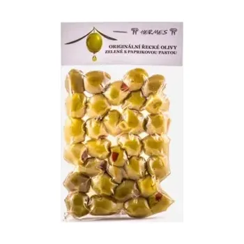 konzervovaná ryba Zelené olivy s paprikovou pastou 150 g