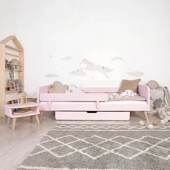 Dětská postel Rostoucí postel Nell 2v1 - pudrově růžová