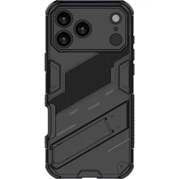 Pouzdro na mobilní telefon Odolný ochranný kryt se stojánkem pro iPhone 17 Pro - černý