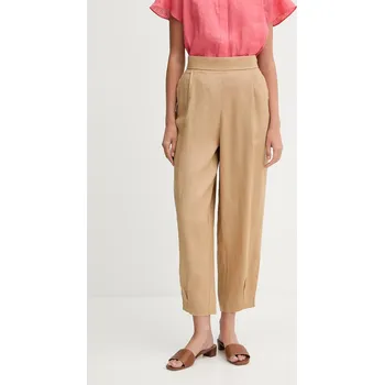 Lněné kalhoty United Colors of Benetton 4AGHDF08L zelená 19B, vel. L