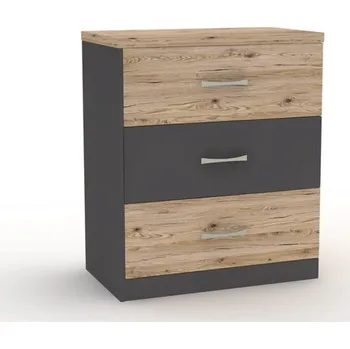 Ložnice BRADOP Komoda CASPER C103 Barevné provedení: DBG - DBG-dub bordeaux/šedá grafit