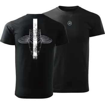 Rybářské oblečení Giants Fishing Tričko Pánské Šupináč Hlava Černé - XL