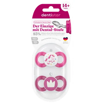 dudlíky Dentistar ortodontické dudlíky od 14 měsíců věku, růžové
