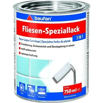 Zahradní dekorace Baufan 3v1 bílá saténová barva na dlaždice - Barva na dlaždice do koupelen, kuchyní a interiérů