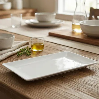 Porcelánový talíř REGULAR bílý 31 x 19 cm