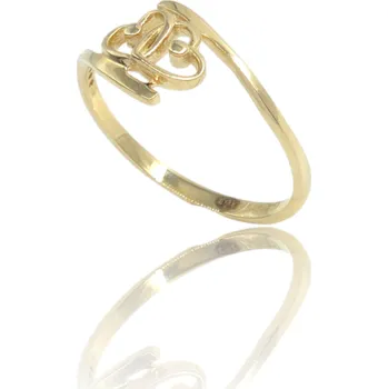 Šperk Zlatý prsten se srdíčky, v. 57, 1,39 g, Au 585