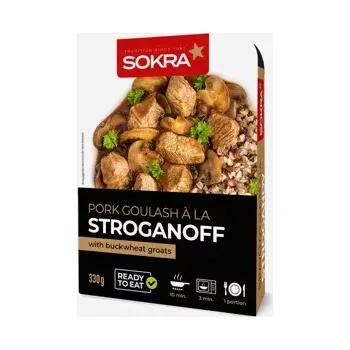 konzervovaná ryba Vepřový guláš a la Stroganov s pohankou 330 g