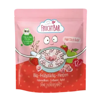 Cereálie srdíčka s jahodami a jablkem BIO