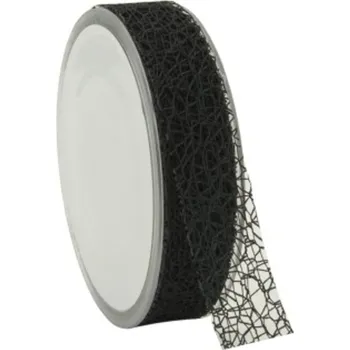 Stuha Pavučinová dekorační stuha 25 mm x 20 m černá