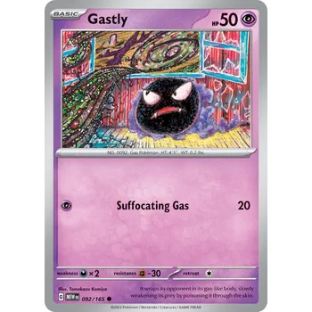 Sběratelská karetní hra Gastly MEW 092/165 - reverse holo