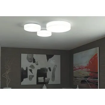 Nízké stropní světlo Lucis Zero z českého opálového skla Ø 500 x 90 mm, 4 x 60 W, IP40 Varianta: Ø 500 x 90 mm, 4 x 60 W, IP40