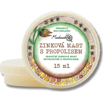 Dětská kosmetika Medarek | Zinková mast s propolisem Objem: 15 ml od narození • na zarudnutí • propolisová tinktura • bez vody a umělých aromat